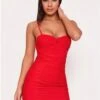 Saint Genies Red Sienna Bodycon Mini Dress -Style Nest Store 29664
