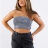 Veromoda Black / Silver Dance Sequin Tube Top -Style Nest Store 29702