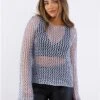 Saint Genies Grey Diamonte Knit Top -Style Nest Store 29703