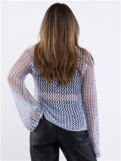 Saint Genies Grey Diamonte Knit Top -Style Nest Store 29703 3