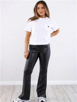 Veromoda Black / Black Selma Hr Flared Pants 8 Veromoda Black / Black Selma Hr Flared Pants -Style Nest Store 29709 2