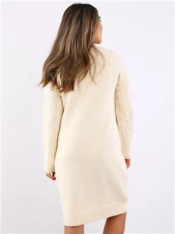 Dv8 Cream Cable Knit Jumper Dress -Style Nest Store 29711 3